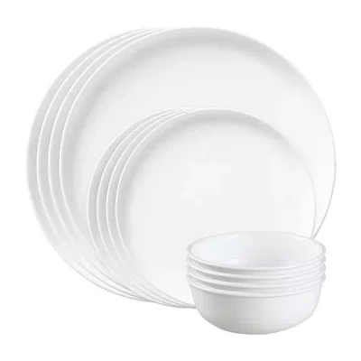 Corelle Modern Round 12-pc. Glass Dinnerware Set In White