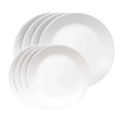 Corelle Shimmering White 8 Piece Glass Dinnerware Set