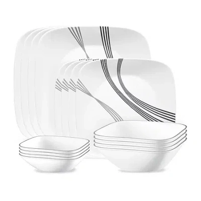 Corelle Urban Arc 16-pc. Glass Dinnerware Set In White