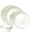 Corelle Vitrelle Classic Spring Blossom 12 Pc. Dinnerware Set, Service For 4 In White