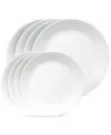 Corelle Vitrelle Shimmering White Plates, Set Of 8 In White