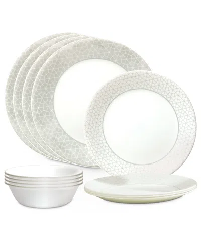 Corelle Vitrelle Signature Knox 12 Pc. Dinnerware Set, Service For 4 In White