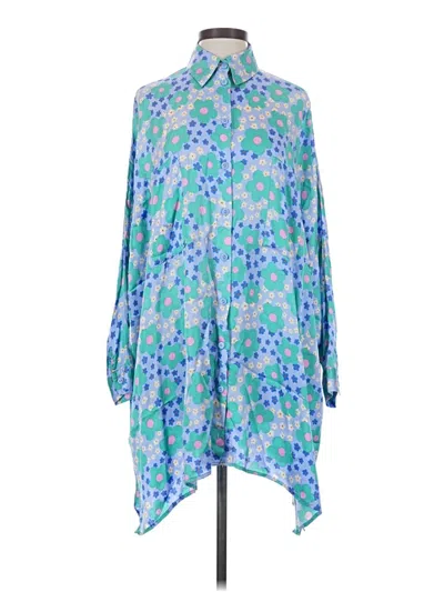 Pre-owned Corey Lynn Calter 3/4 Sleeve Blouse In Blue