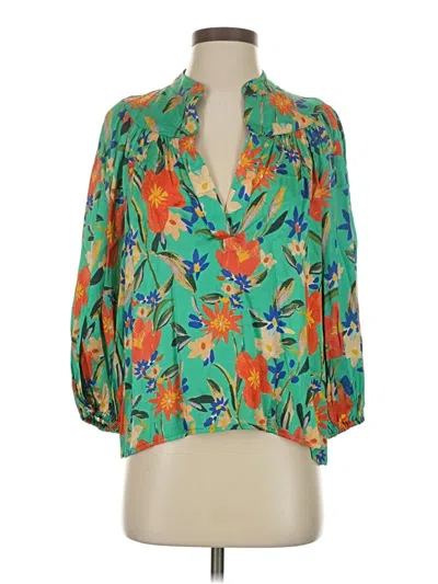 Pre-owned Corey Lynn Calter 3/4 Sleeve Blouse In Green