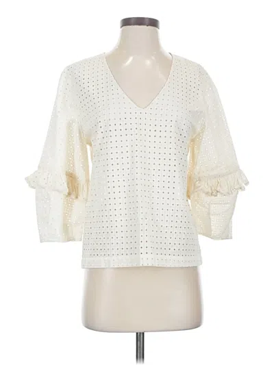 Pre-owned Corey Lynn Calter 3/4 Sleeve Blouse In Ivory
