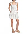 Corey Lynn Calter Belinda Dress In Natural/ Blue In White