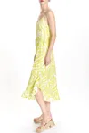 Corey Lynn Calter Calter Grace Ruffle Hem Slip Dress In Neon In Yellow