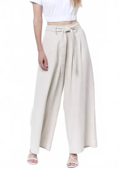 Corey Lynn Calter Colette Wide Leg Trouser Pant In Oatmeal In Neutral