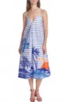 Corey Lynn Calter Cora Midi Dress In Sunset In Blue