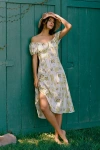 Corey Lynn Calter Cordelia Cotton Linen Midi Dress In White
