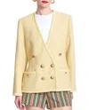 Corey Lynn Calter Evelyn Tweed Jacket In Bamboo In Multi