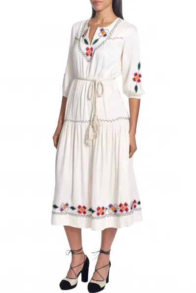 Corey Lynn Calter Frida Midi Dress In Parchment In White