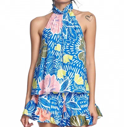 Corey Lynn Calter Hana Halter Top In Blue