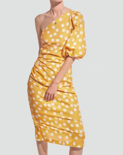 Corey Lynn Calter Hazel Dress In Yellow Dotty In Multi