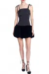Corey Lynn Calter Lita Bubble Dress In Black In Blue