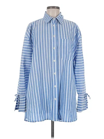 Pre-owned Corey Lynn Calter Long Sleeve Button Down Shirt In Blue