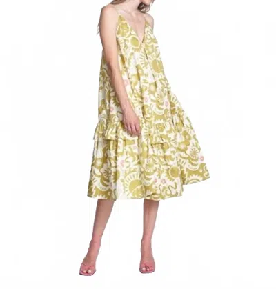 Corey Lynn Calter Macie Dress In Lime In Yellow
