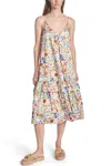 Corey Lynn Calter Maci V-neck Midi Dress In Vanilla In Multi