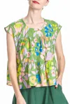 COREY LYNN CALTER MISTY TIERED TOP IN GREEN