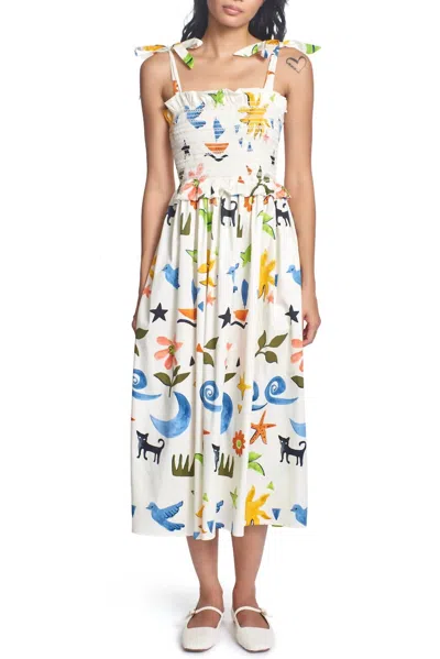 Corey Lynn Calter Olivia Daydream Print Dress In Multi In White