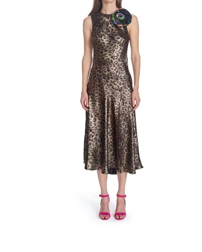 Corey Lynn Calter Pillar Dress In Gold In Brown