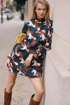 Corey Lynn Calter Rebecca Long-sleeve Mini Dress In Blue