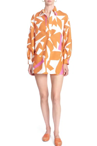 Corey Lynn Calter Shadi Tunic Top In Camel In Orange