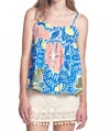 Corey Lynn Calter Shelly Floral Top In Multi In Blue