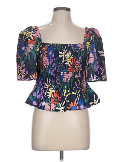 Pre-owned Corey Lynn Calter Short Sleeve Blouse In Black