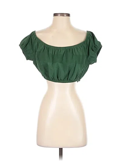 Pre-owned Corey Lynn Calter Short Sleeve Blouse In Green