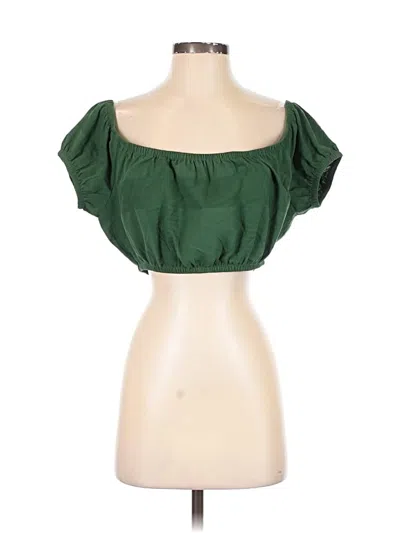 Pre-owned Corey Lynn Calter Short Sleeve Blouse In Green