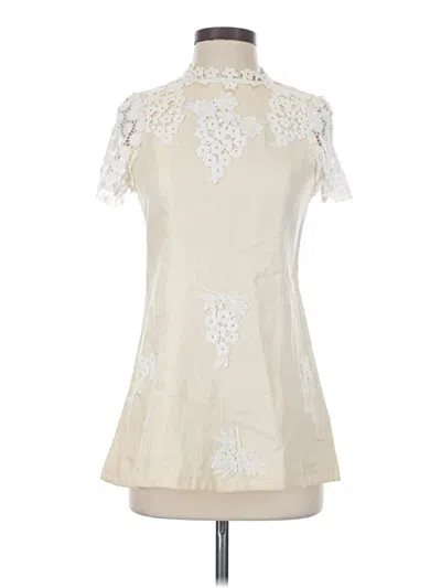 Pre-owned Corey Lynn Calter Short Sleeve Blouse In Ivory