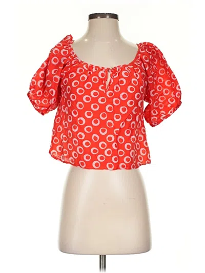 Pre-owned Corey Lynn Calter Short Sleeve Blouse In Orange
