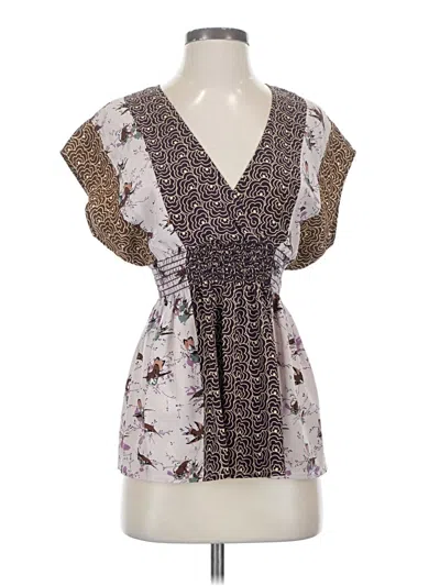 Pre-owned Corey Lynn Calter Short Sleeve Blouse In Purple