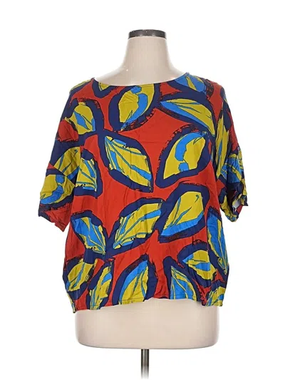 Pre-owned Corey Lynn Calter Short Sleeve Blouse In Red