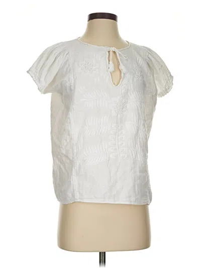 Pre-owned Corey Lynn Calter Short Sleeve Blouse In White