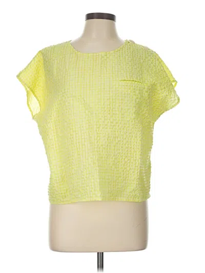 Pre-owned Corey Lynn Calter Short Sleeve Top Yellow Square Neckline Tops