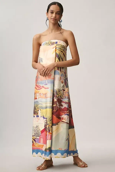 Corey Lynn Calter Strapless Maxi Dress In Orange