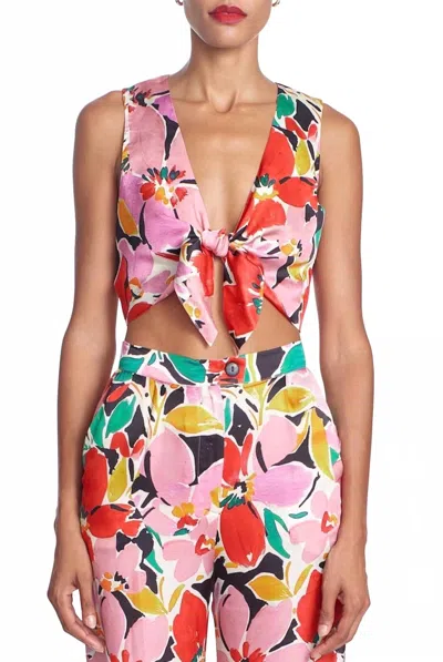 Corey Lynn Calter Suki Top In Bold Blooms In Multi