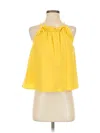 Corey Lynn Calter Tank Top Yellow Halter Neckline Tops In Brown