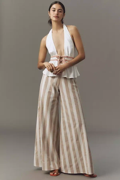 Corey Lynn Calter Wide-leg Cotton Pants In Sand