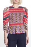 Corey Lynn Calter Zadie Smocked Top In Feathered Stripe