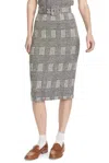 Corey Lynn Calter Zola Pencil Skirt In Plaid Knit Heather In Gray