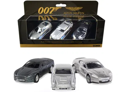Corgi Aston Martin Collection "james Bond 007" Set Of 3 Pieces Diecast Model Cars By  In Gray
