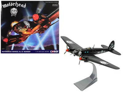 Corgi Heinkel He Iii Bomber Aircraft "motorhead" Black With Graphicss 1/72 Diecast Model By