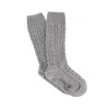 Corgi Socks Women's Cashmere Handmade Cable Socks In Grey