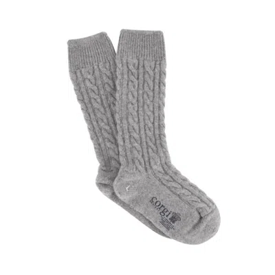 Corgi Socks Women's Cashmere Handmade Cable Socks In Grey