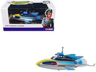Corgi Stingray Submarine Blue And Silver With Yellow Stripes "gerry Anderson's Stingray" (1964) Tv Series 