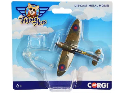 Corgi Supermarine Spitfire Aircraft "raf" "flying Aces" Series Diecast Model By  In Brown