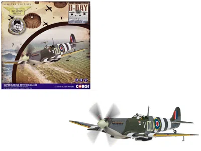 Corgi Supermarine Spitfire Mkixe Fighter Aircraft "ml407 Sq Ldr John 'johnnie' Houlton No.485 Sqn Chailey" In Black